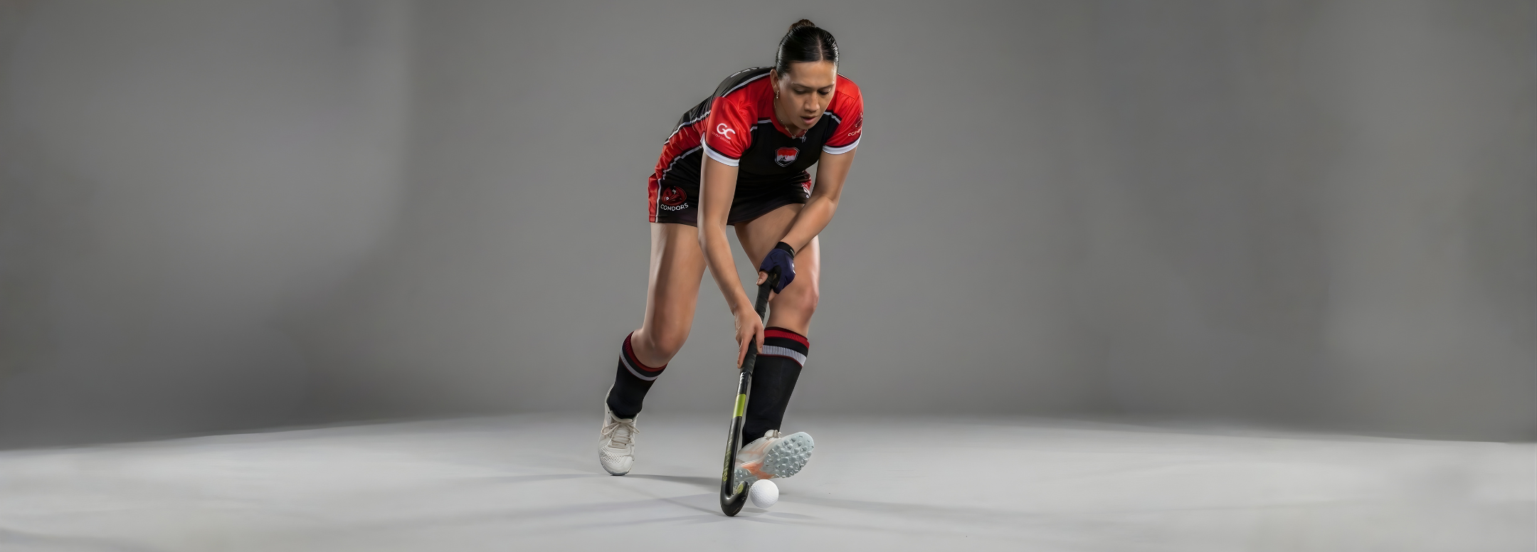 Hockey player in custom Game Changer playing kit