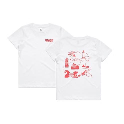 Taranaki Icon Map Kids and Youth Tee