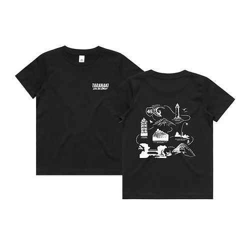 Taranaki Icon Map Kids and Youth Tee