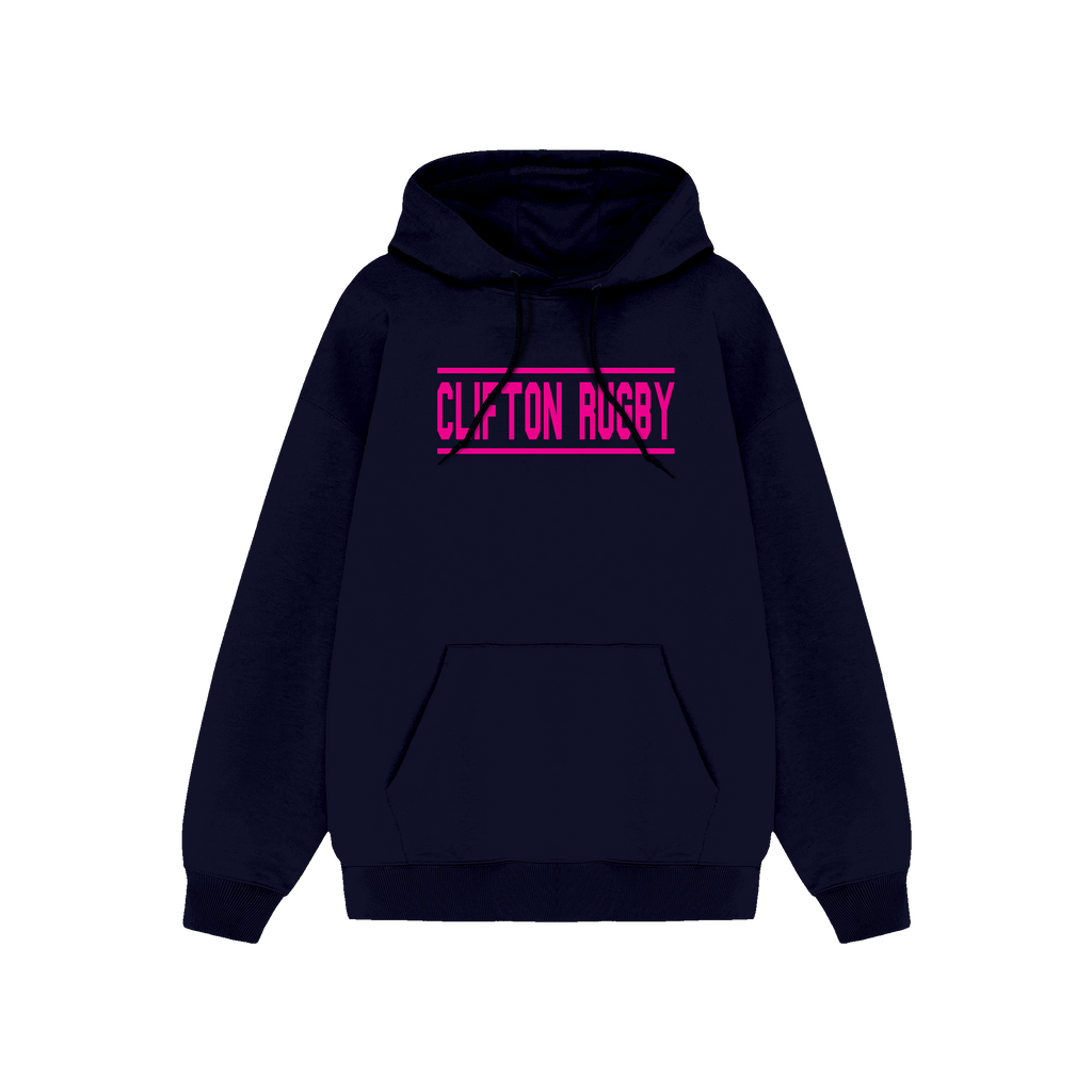 Clifton Rugby Supporters Hoodie - Magenta Print