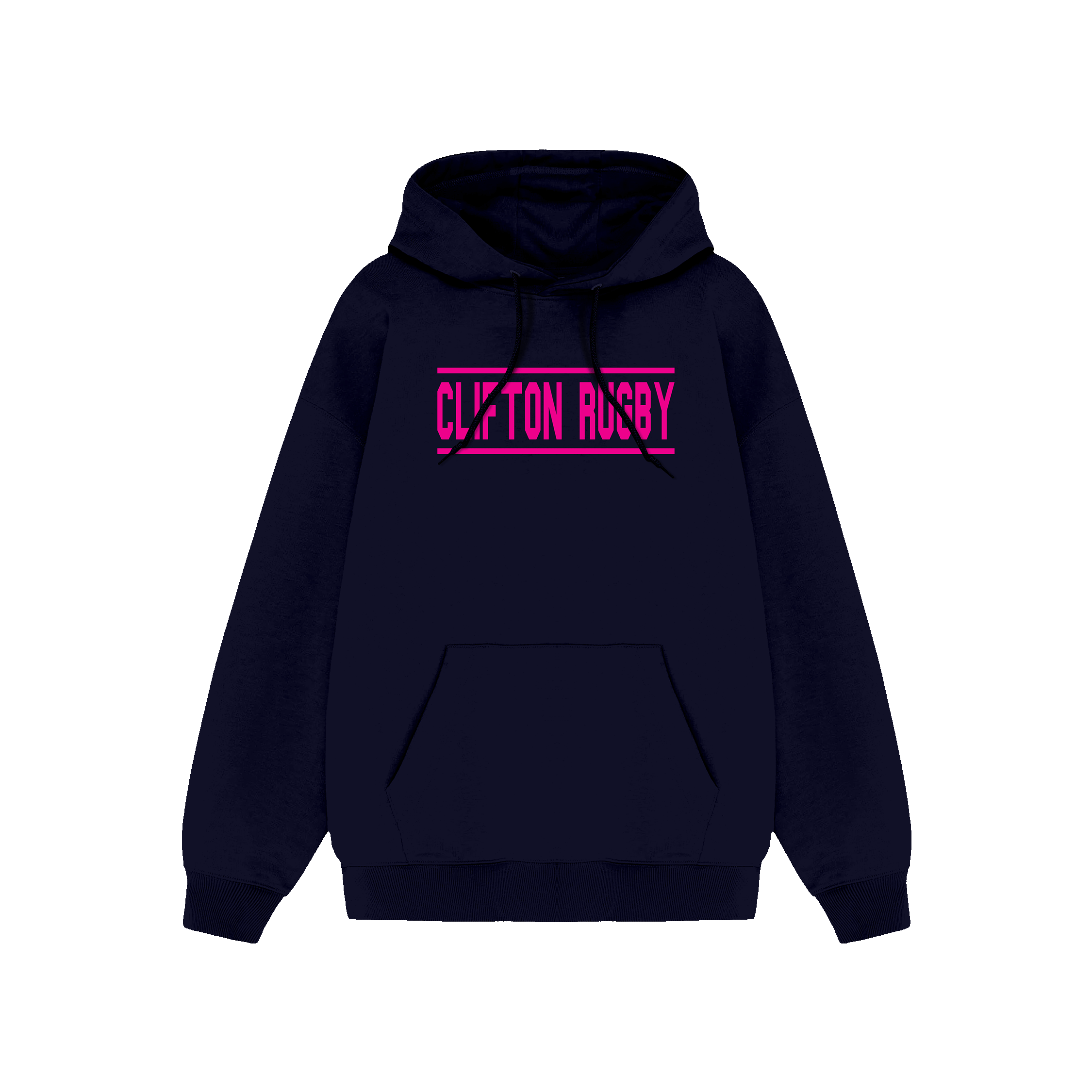 Clifton Rugby Supporters Hoodie - Magenta Print