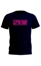 Clifton Rugby Supporters Tee - Magenta Print