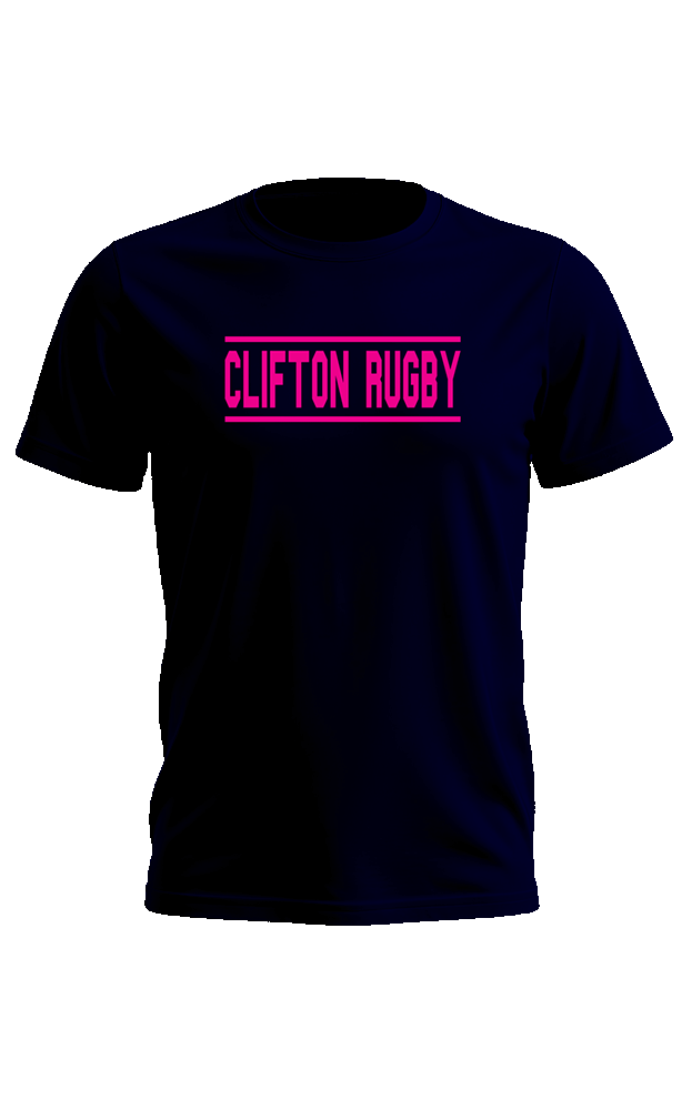 Clifton Rugby Supporters Tee - Magenta Print