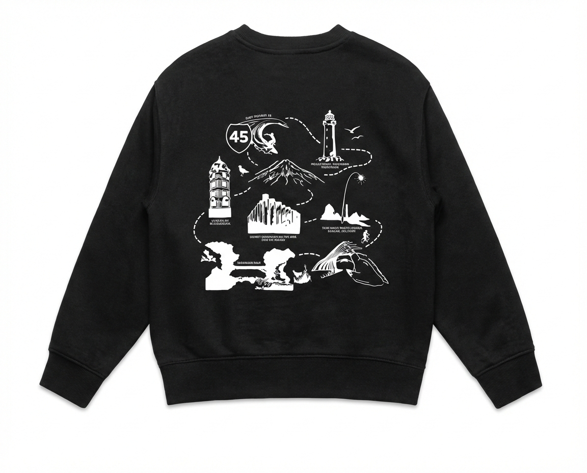 Taranaki Icon Map Adults Crew Sweatshirt