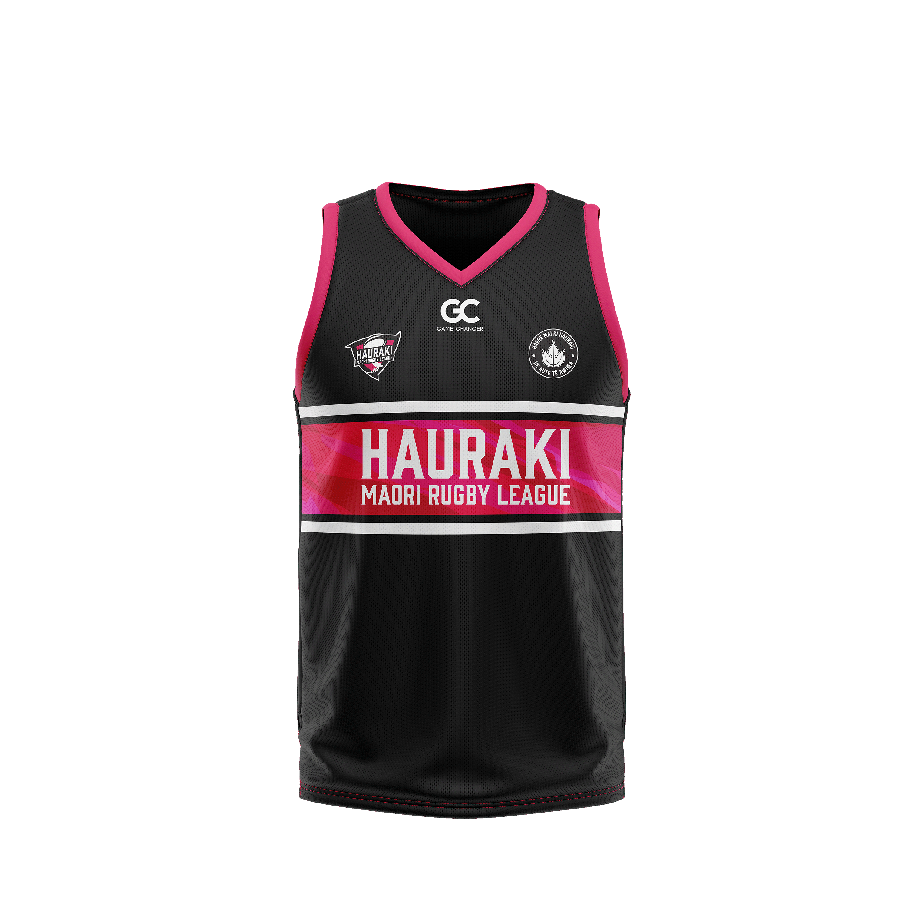 Hauraki Maori Rugby League - Official Stripe Casual Basketball Singlet