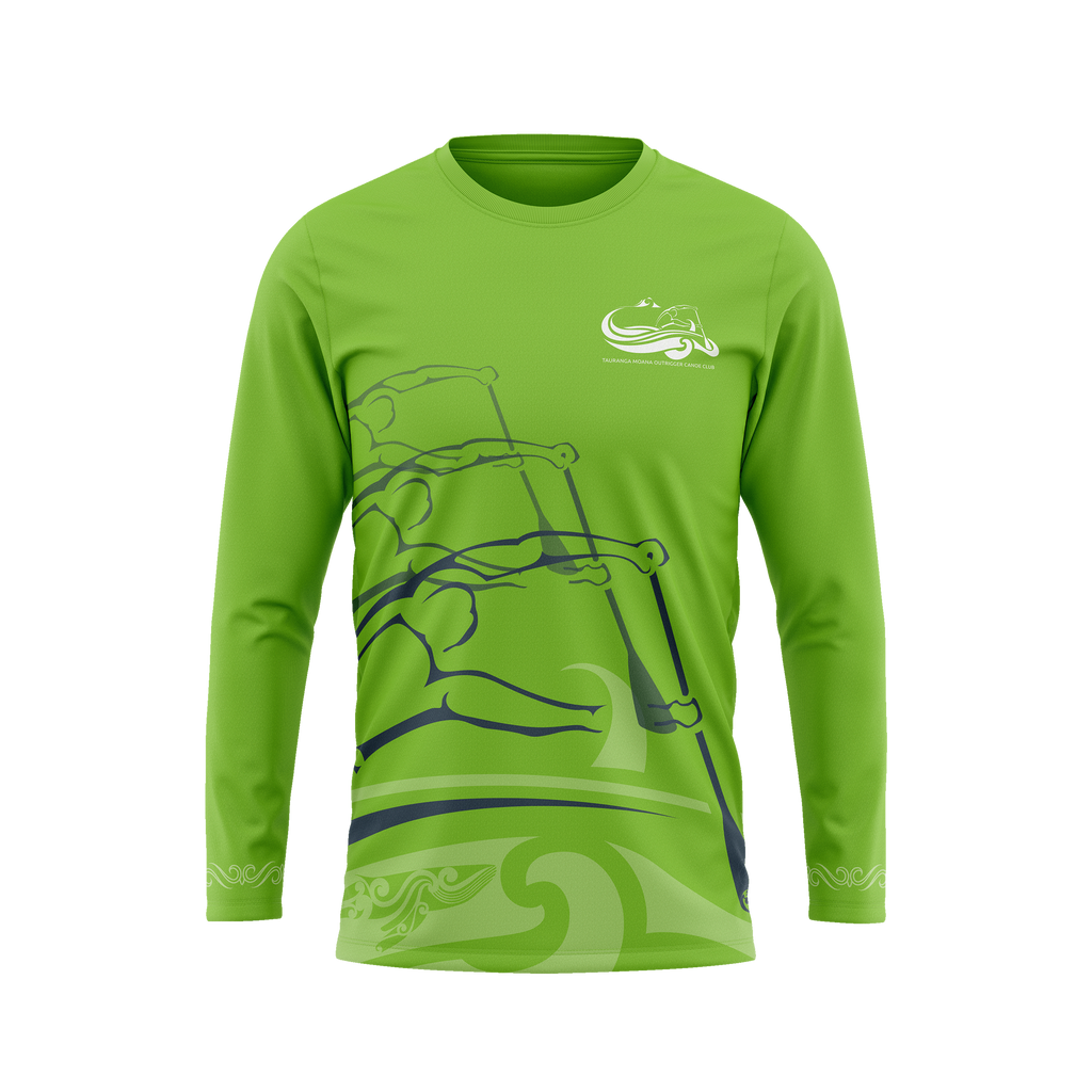 Tauranga Moana Outrigger Canoe Club - Official Green L/S Tee