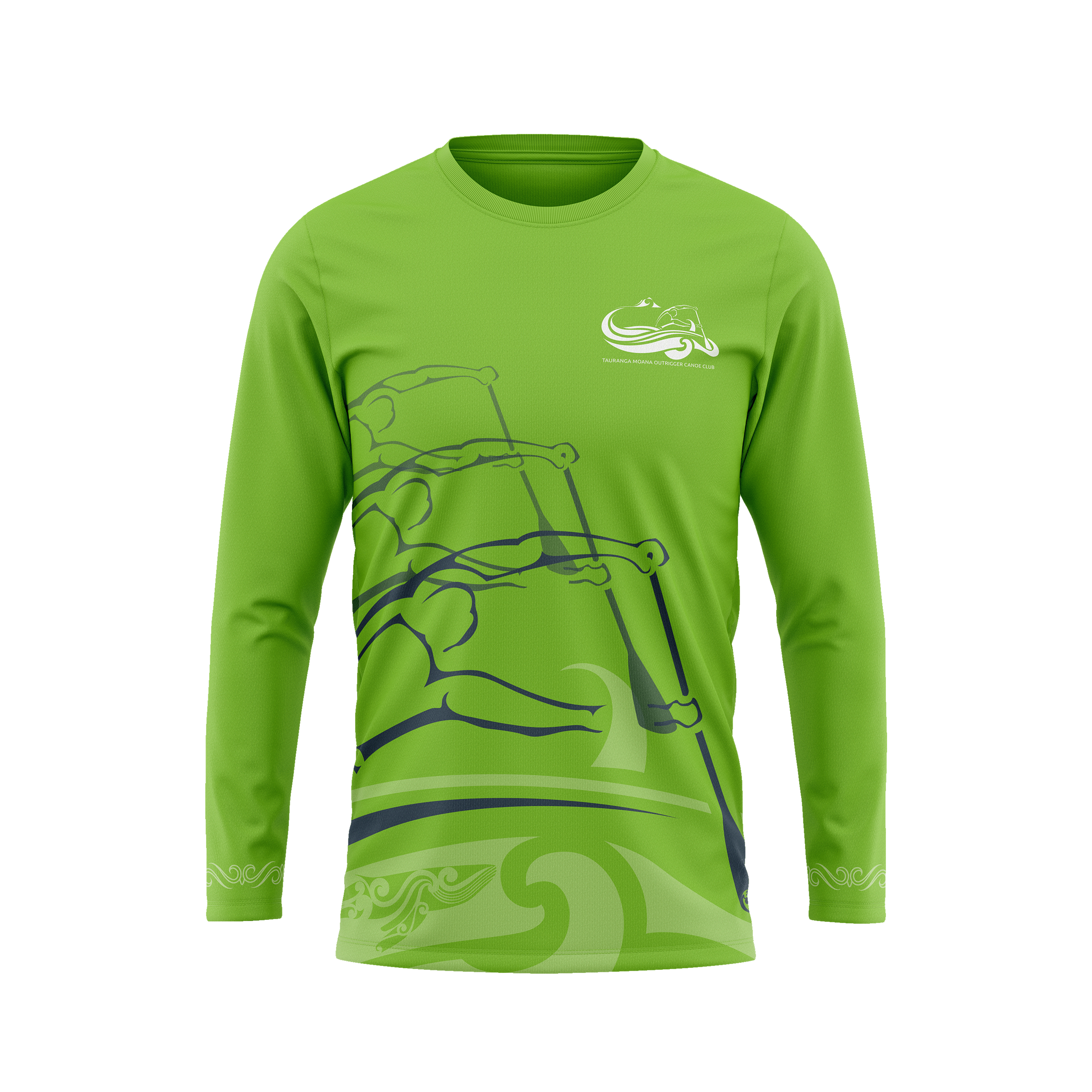 Tauranga Moana Outrigger Canoe Club - Official Green L/S Tee