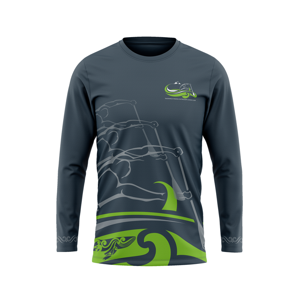 Tauranga Moana Outrigger Canoe Club - Official Grey L/S Tee