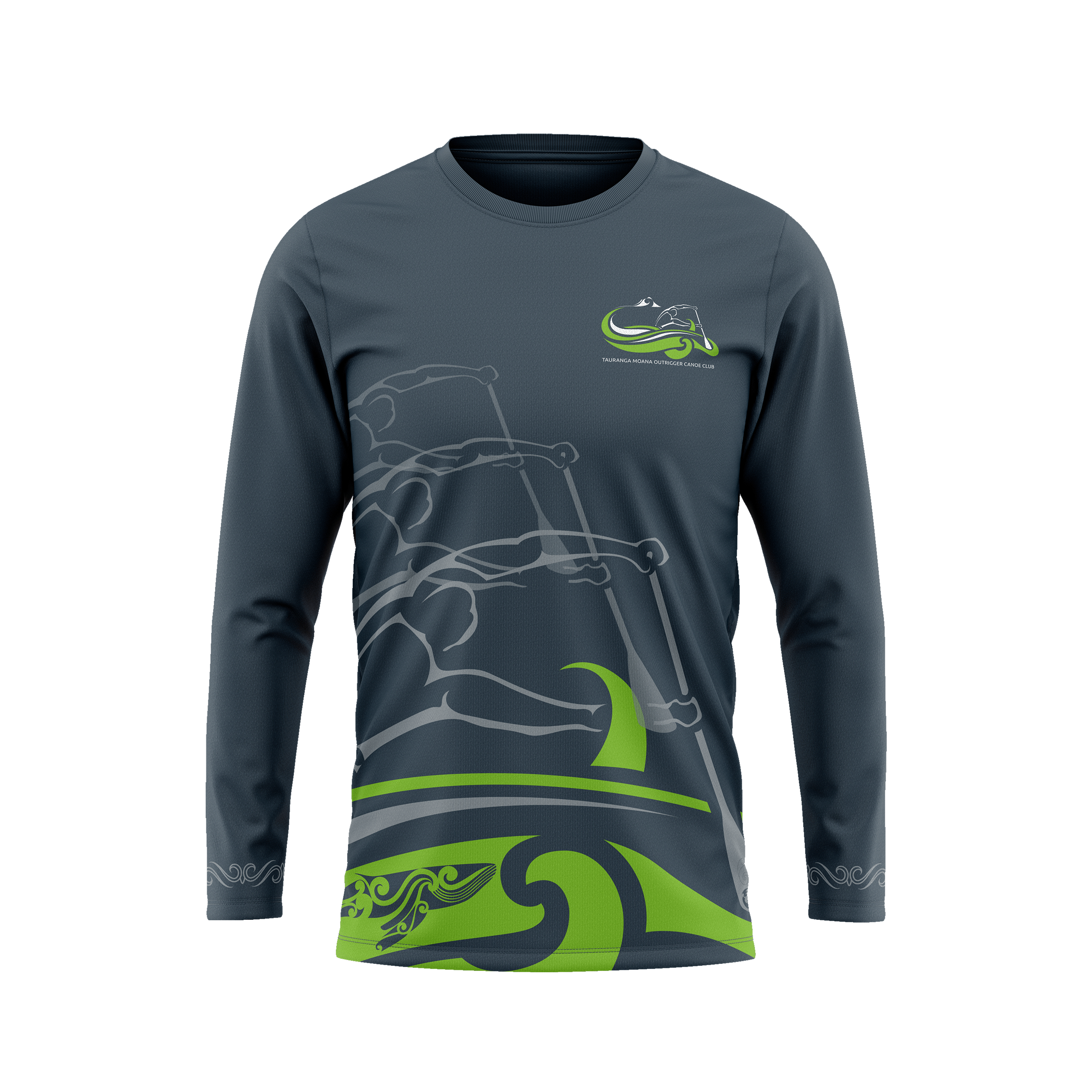 Tauranga Moana Outrigger Canoe Club - Official Grey L/S Tee
