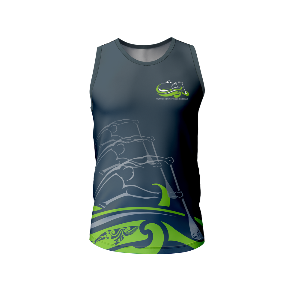 Tauranga Moana Outrigger Canoe Club - Official Grey Racerback Singlet