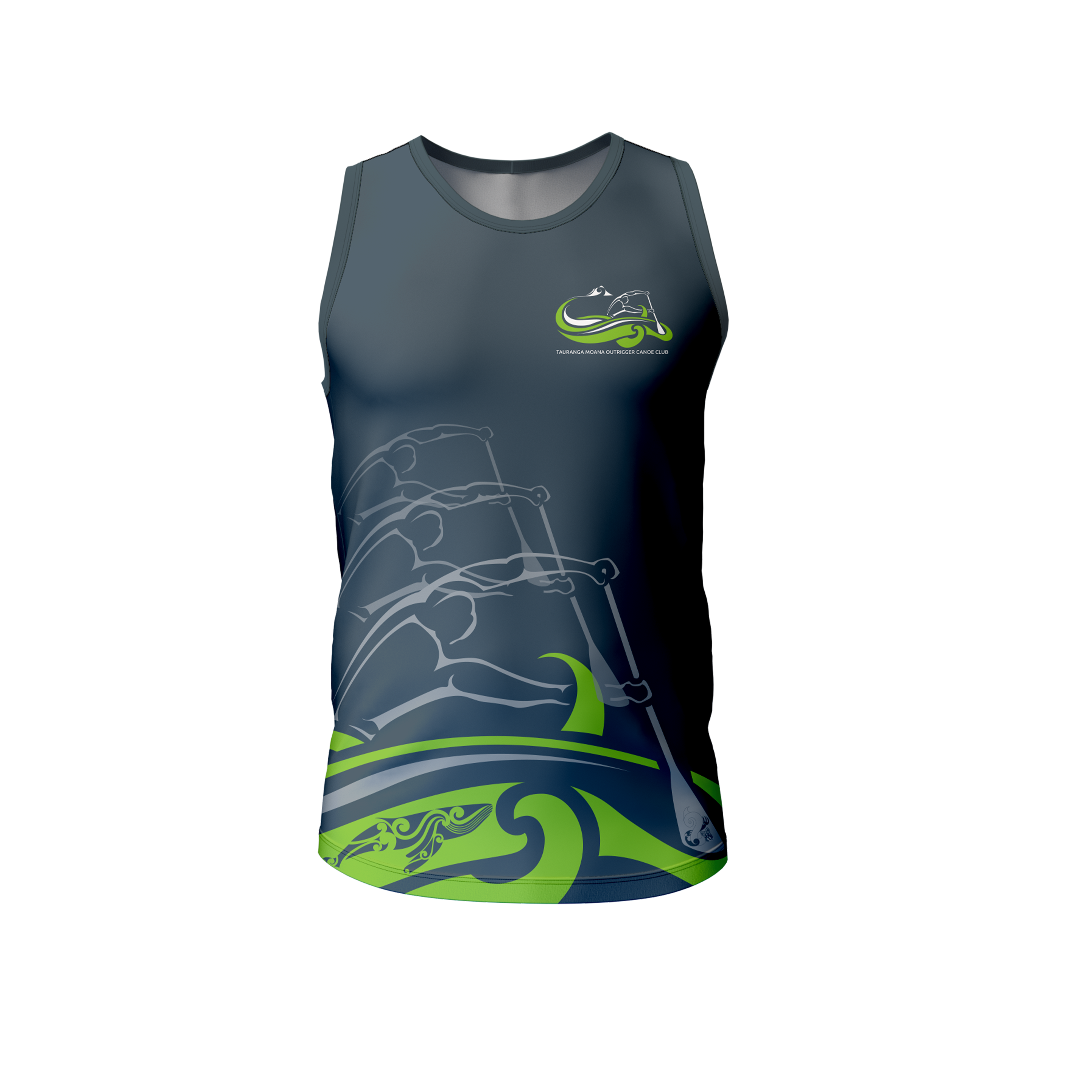 Tauranga Moana Outrigger Canoe Club - Official Grey Racerback Singlet