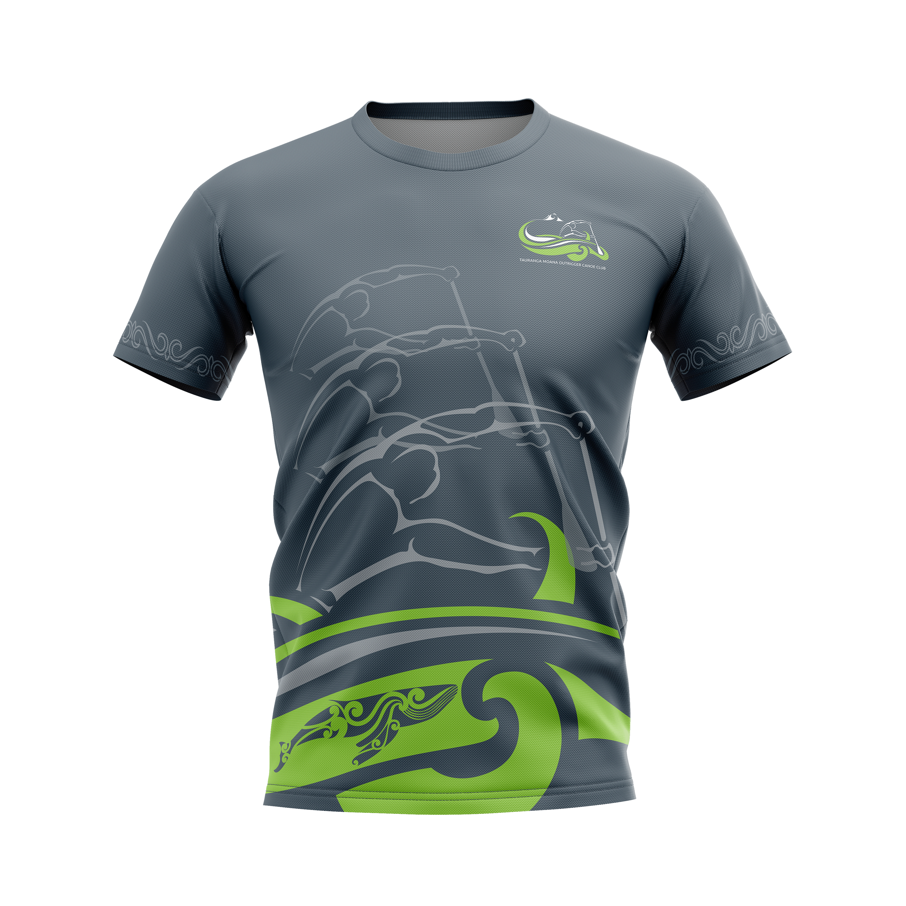 Tauranga Moana Outrigger Canoe Club - Official Grey Tee
