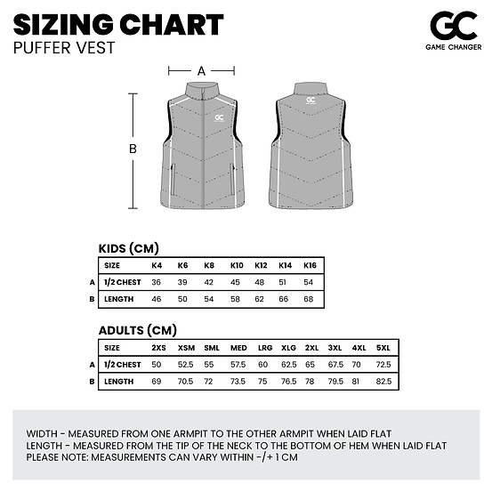 Kids & Mens Clifton Rugby Supporters Puffer Vest