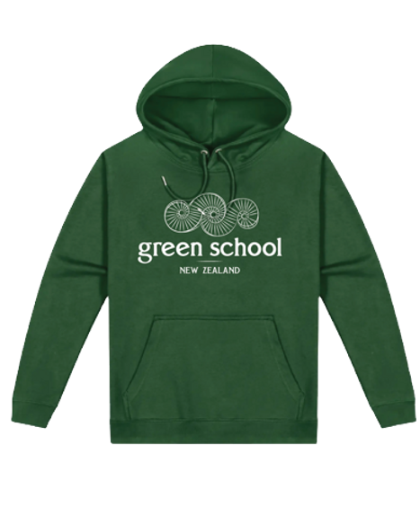 Kids Green School Hoodie - Heat Press Front Logo