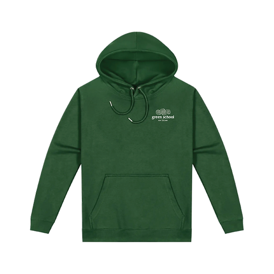 Kids Green School Hoodie - Embroidered Front Logo