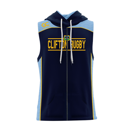 Kids & Mens Clifton Rugby Supporters Zipped Hooded Vest